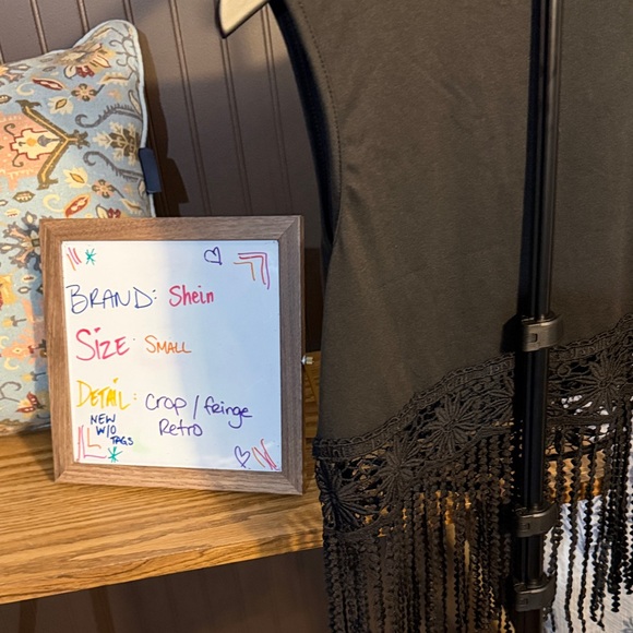 SHEIN Black Fringe Tank Top | Size S | NWOT - Picture 4 of 4